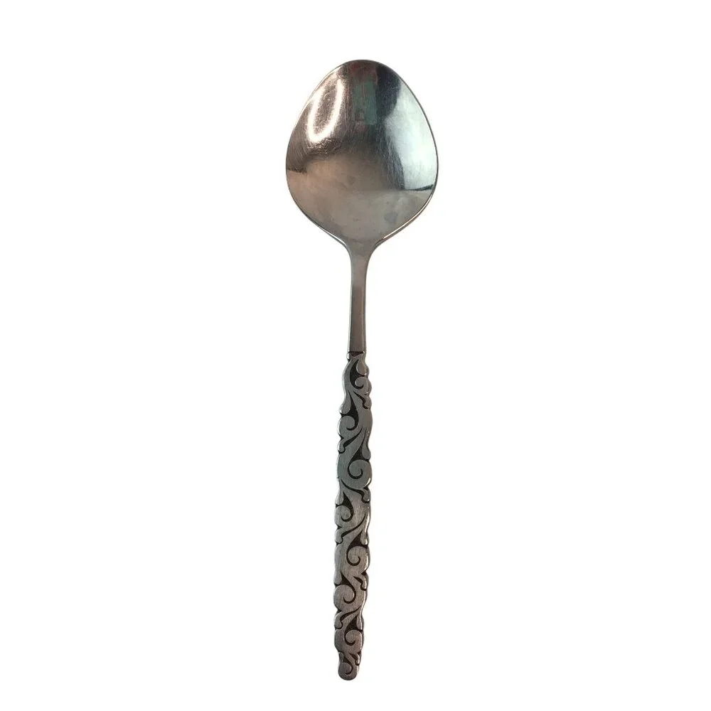 International Lyon Florentine Scroll Stainless Steel Serving Utensils 6 Pcs Spoo